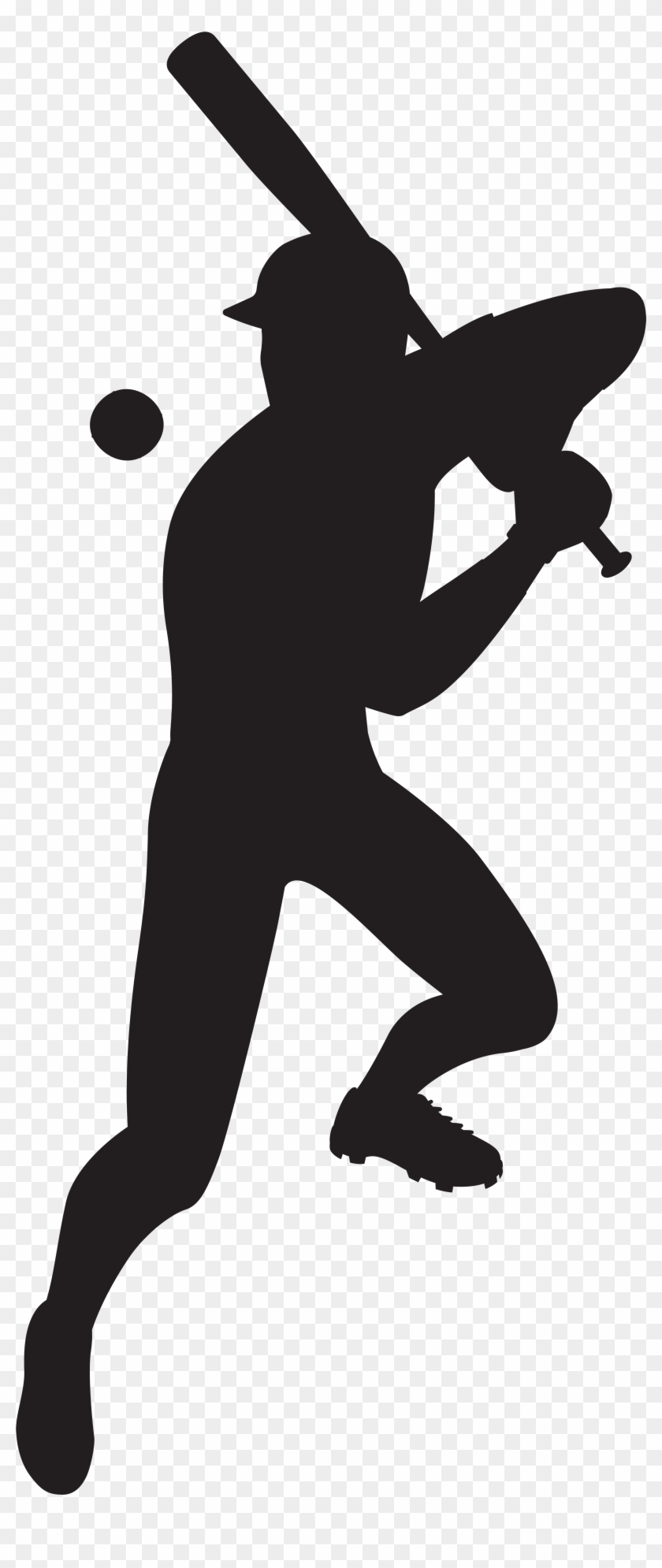 Baseball Player Silhouette Clip Art Image - Baseball Player Clip Art Transparent Background - Png Download