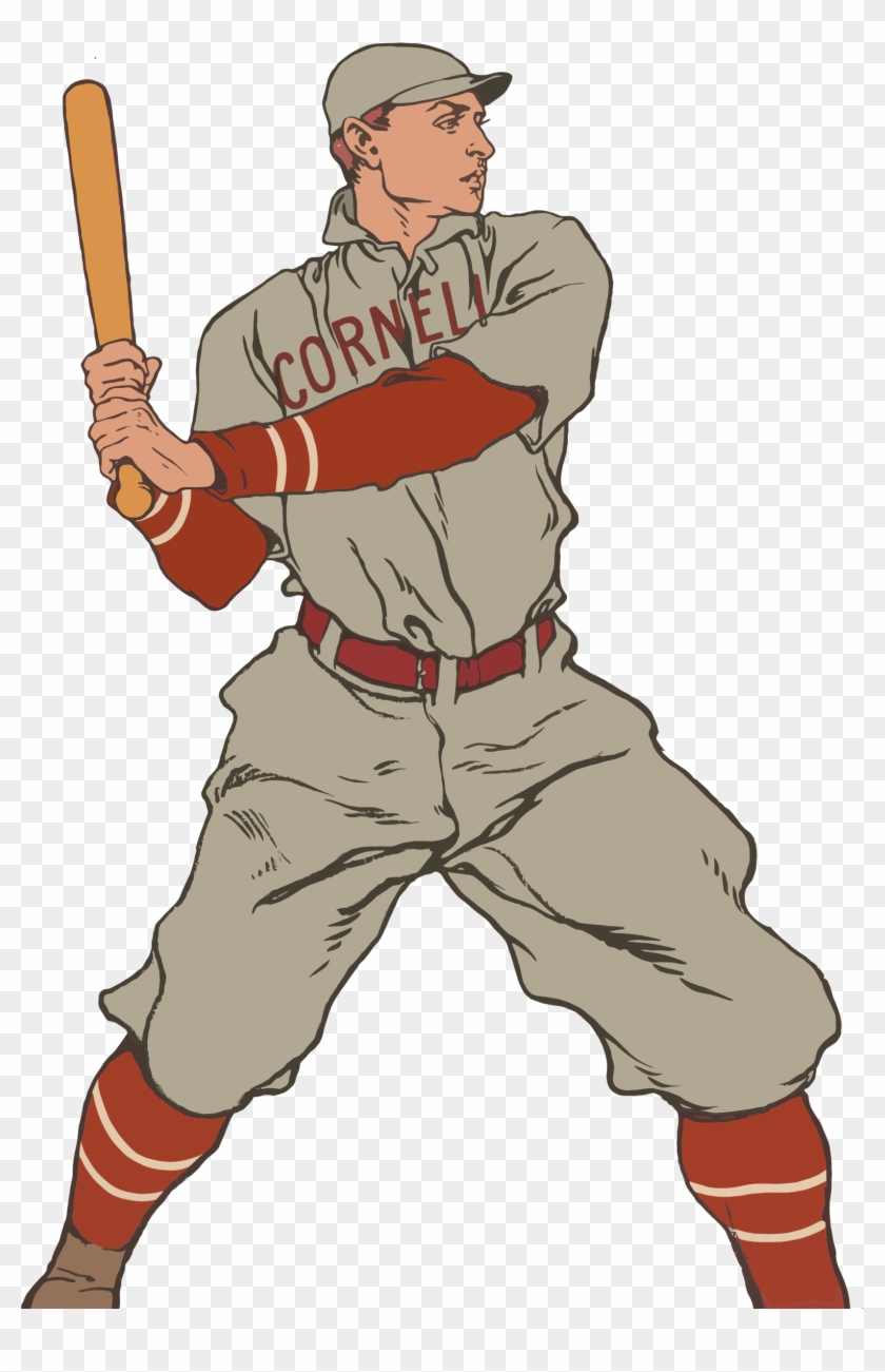 Vintage Baseball Player Png Royalty Free - Vintage Baseball Player Clipart Transparent Png