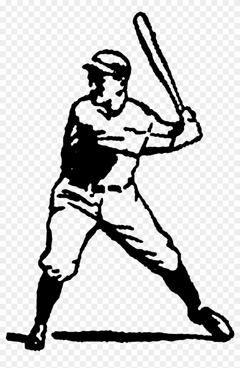 Vintage Baseball Player Png Clipart #49485