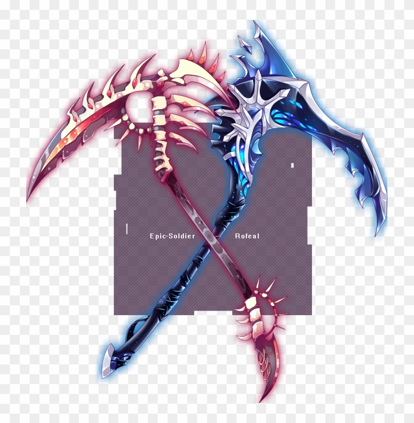 Drawn Scythe Epic - Epic Anime Weapons Clipart