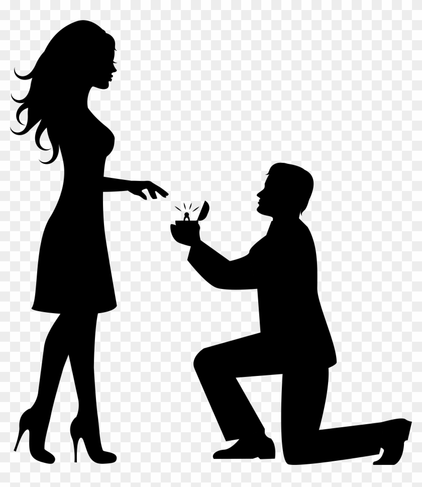 Romantic Couple Silhouettes Clip Art Image Pinterest - Png Download #49905