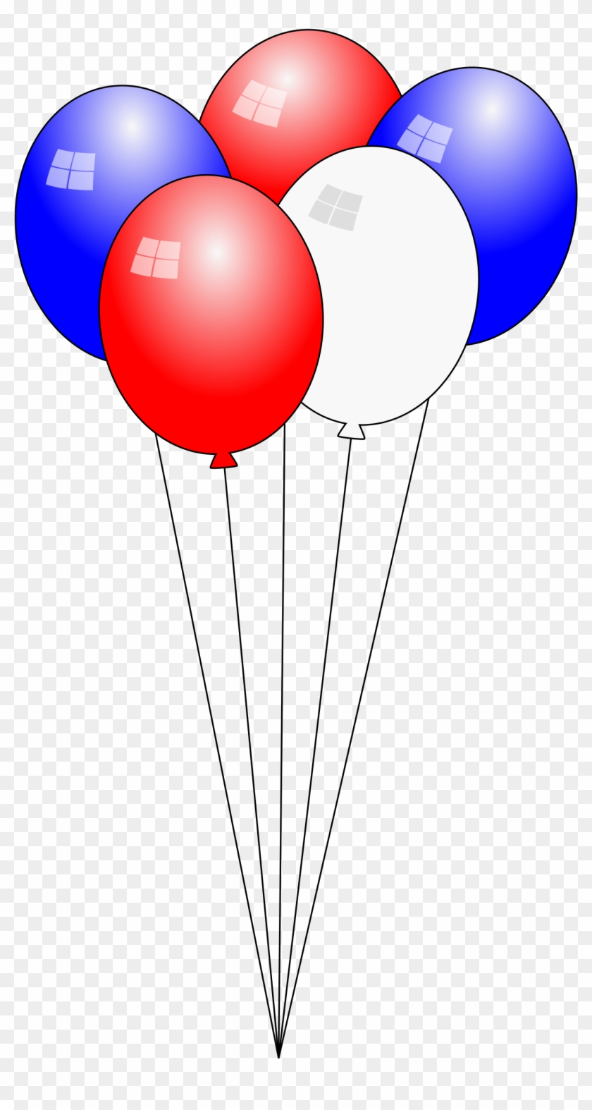 Big Image - Red White And Blue Balloons Png Clipart