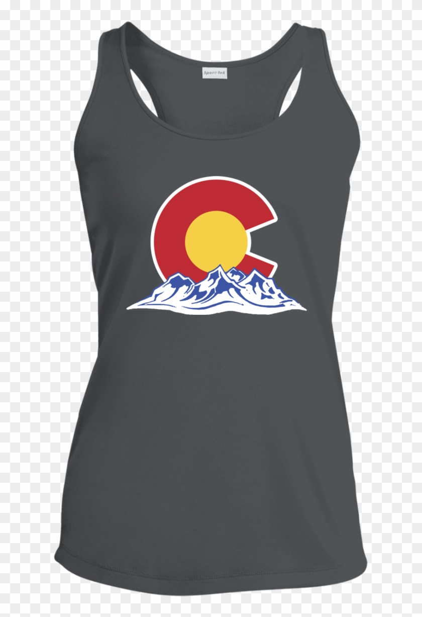 Colorado Mountain Silhouette Lst356 Sport-tek Ladies' - Sport-tek Clipart #400253