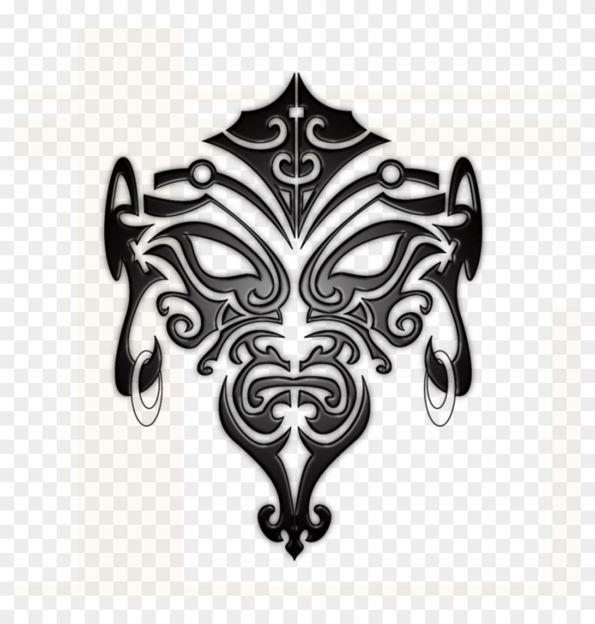 Maori Polynesian Tattoo On The Back Photo - Maori Face Tattoo Designs Clipart