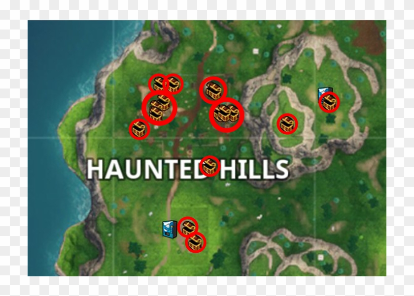 The First Area Can Bag You Two Chests That Are In The - Haunted Hills Fortnite Coffre Clipart #400721