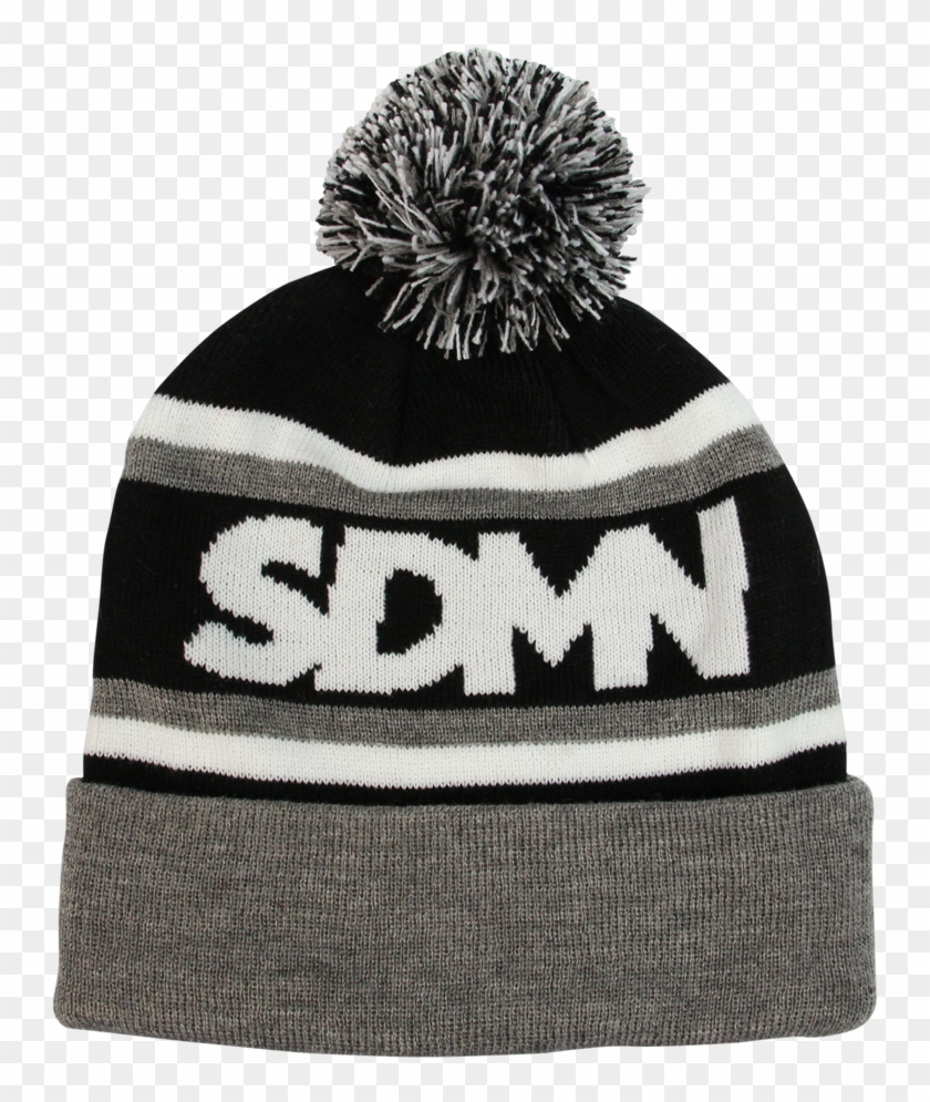Sdmn Black & Grey Bobble Hat - Beanie Clipart #400991