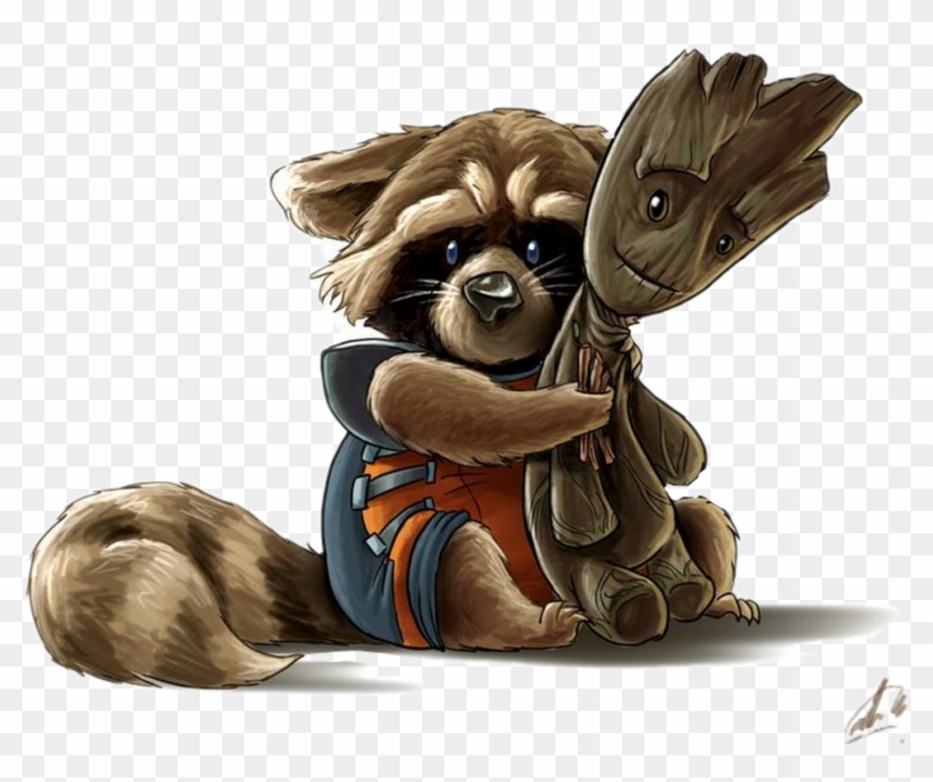 Cute Groot And Rocket Clipart #402025