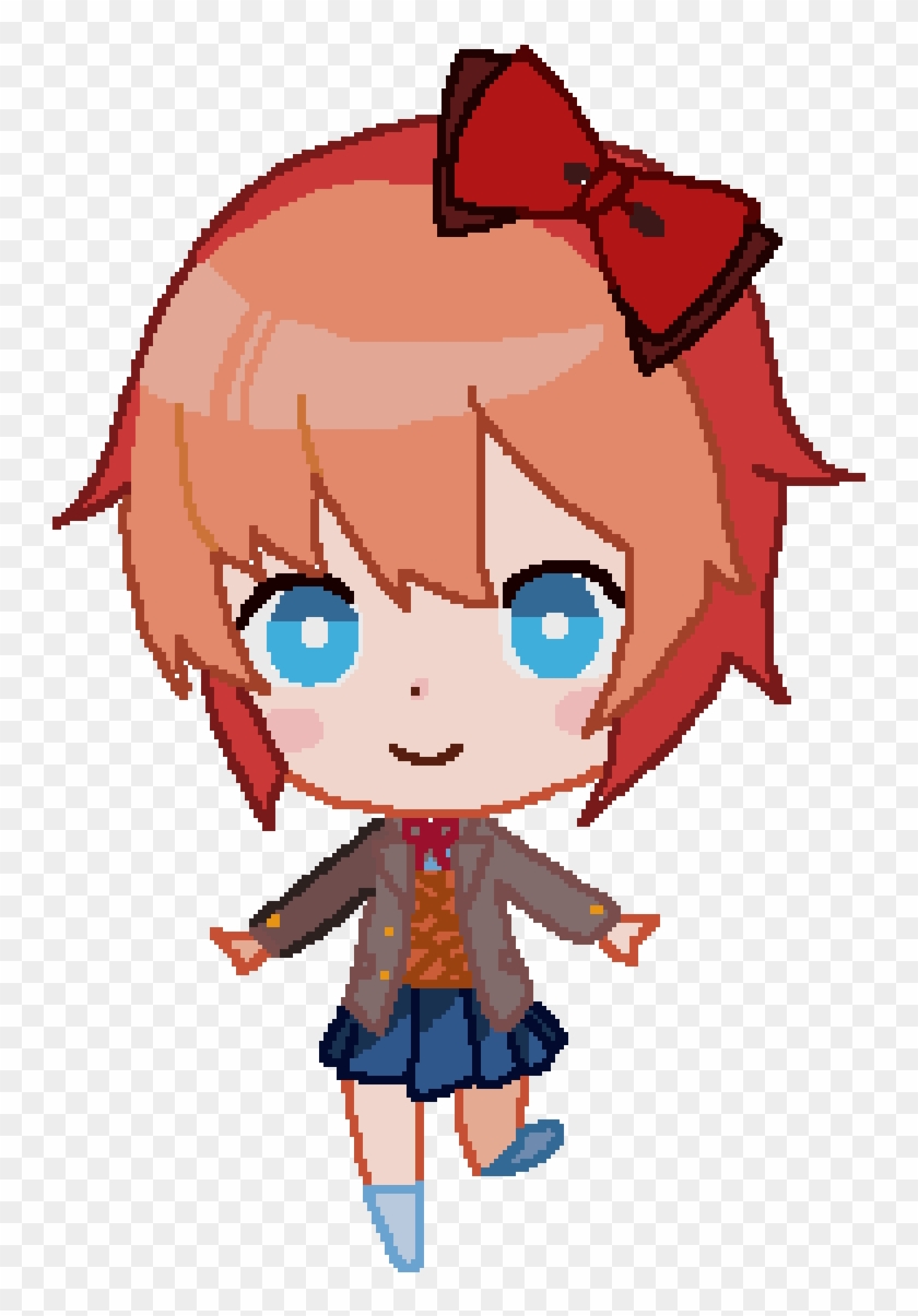 Sayori Chibi - Doki Doki Literature Club Sayori Chibi Clipart #402145