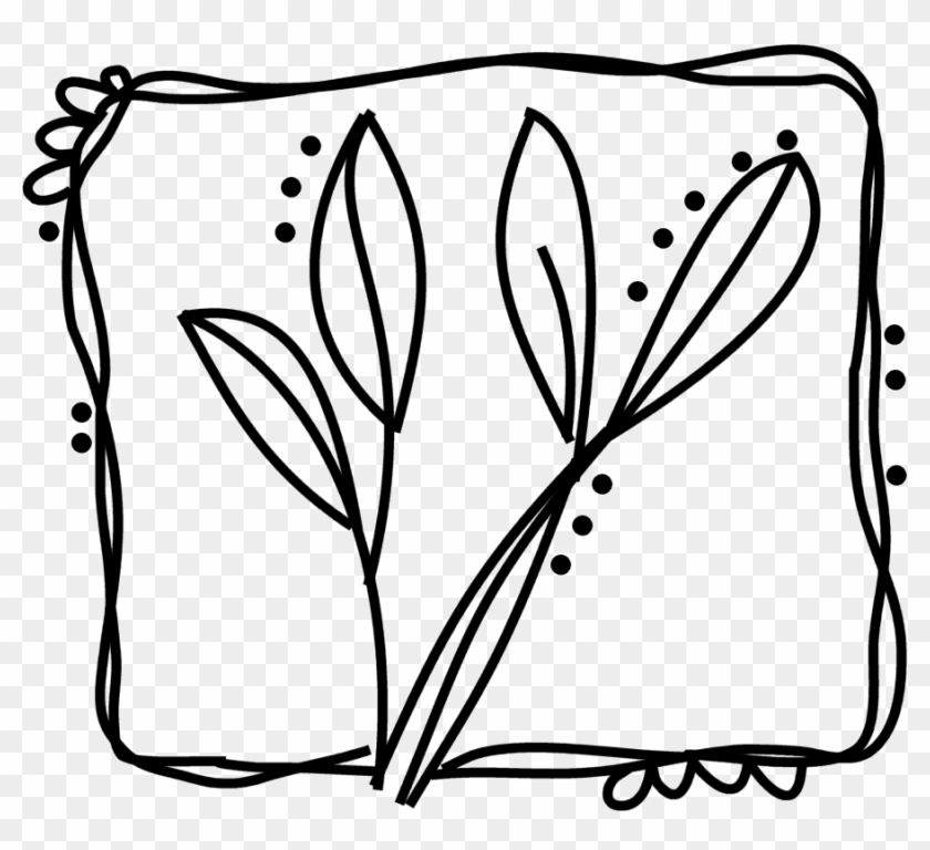 #f 27 Leaf Doodle - Line Art Clipart