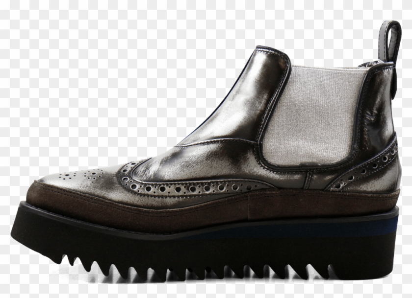 Ankle Boots Lena 4 Glitter Suede Stone Brush Silver - Walking Shoe Clipart