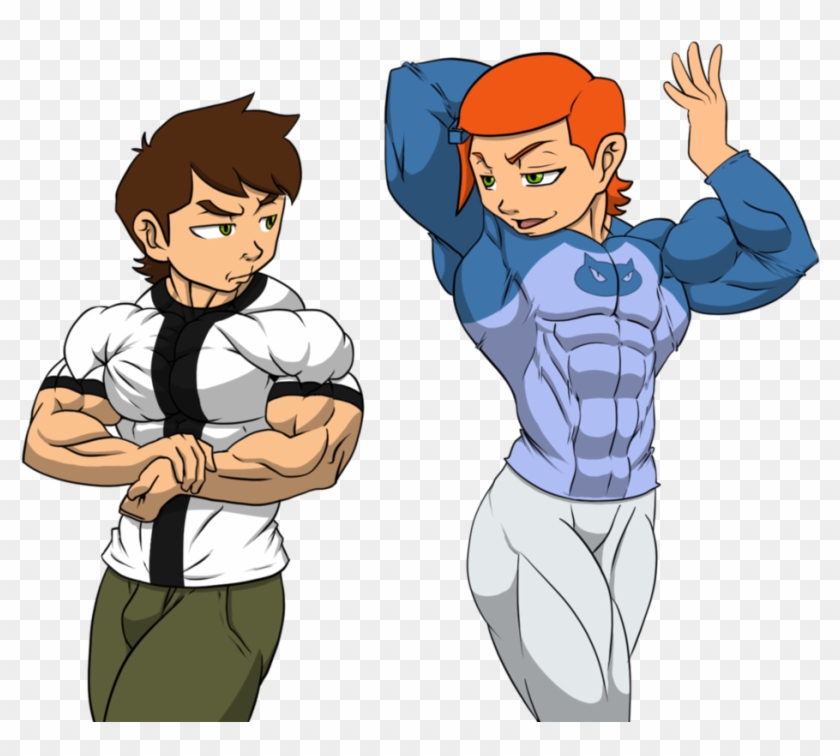 Muscle Ben And Gwen By Astaroth90-d9ynfg1 - Ben 10 Gwen Muscle Growth Clipart