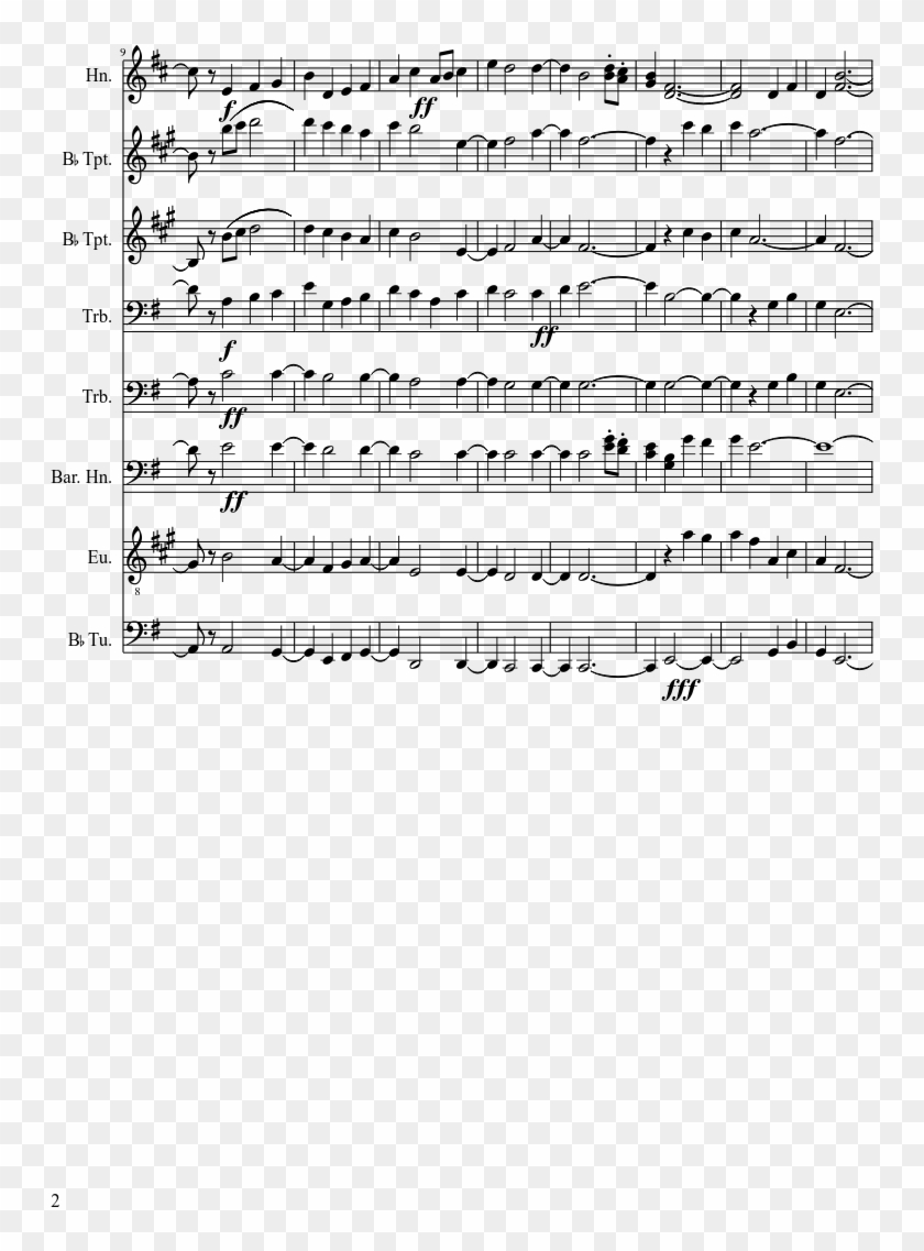 Uc3 Theme Sheet Music 2 Of 5 Pages - Sheet Music Clipart #403370