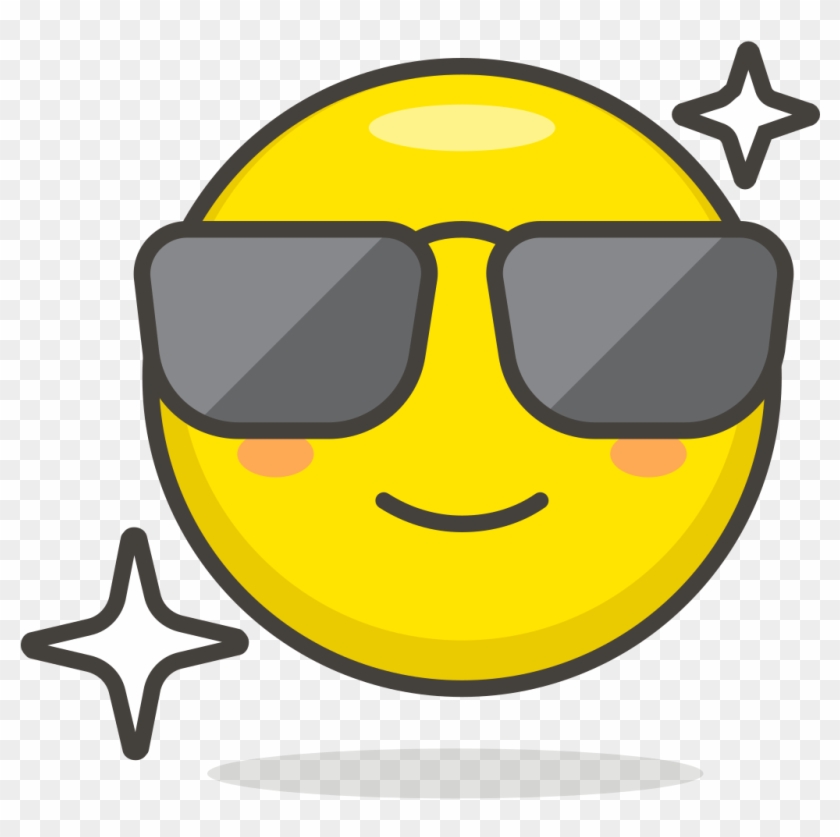 012 Smiling Face With Sunglasses - Smiling Face Clipart #403474