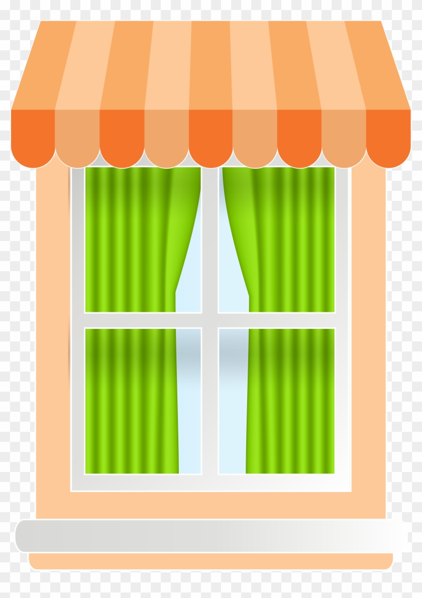Curtains Clipart Best Quality - Orange Window Clipart - Png Download