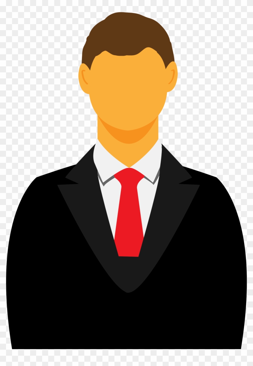 Graphic Black And White Stock Faceless Avatar Big Image - Lawyer Attorney Clipart #404456