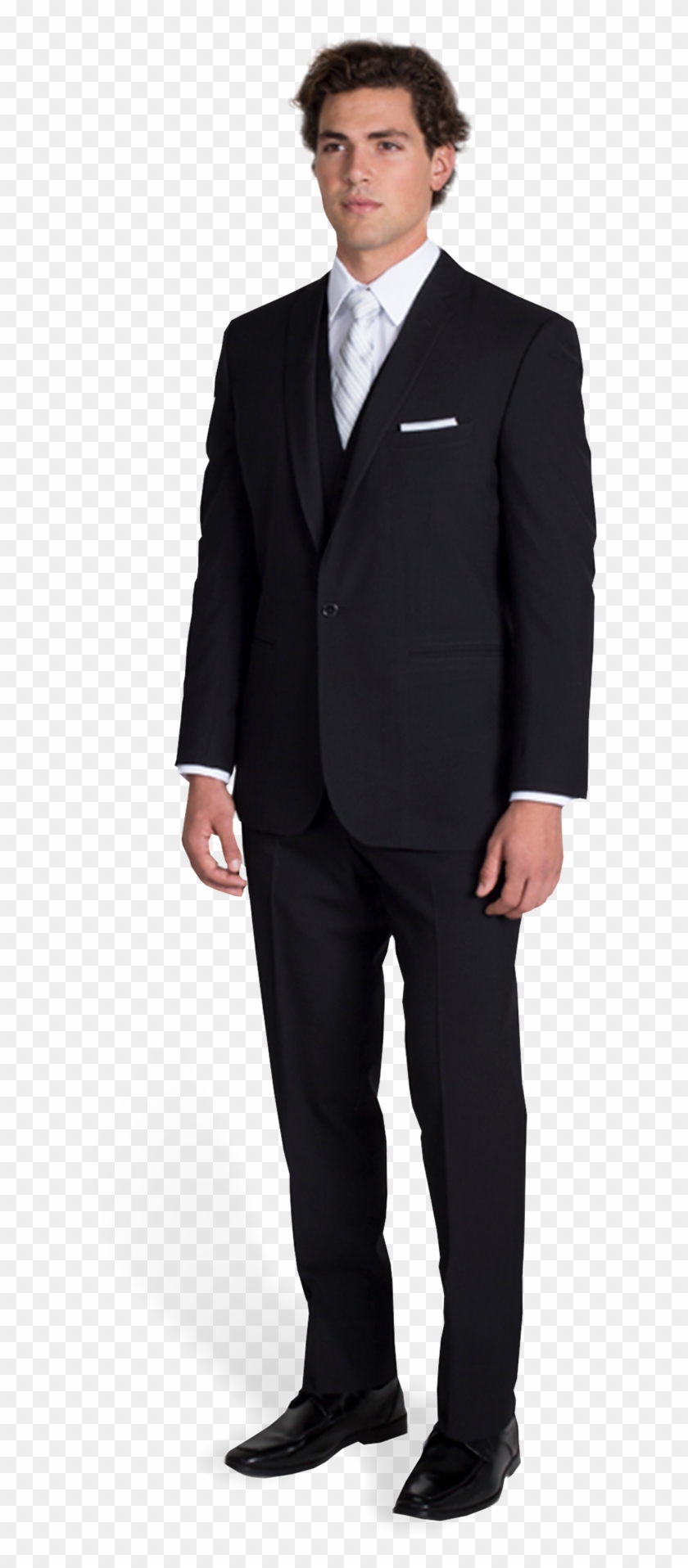 Black Valencia Suit By Savvi Online Rental - Coat And Tie Side View Clipart #404489