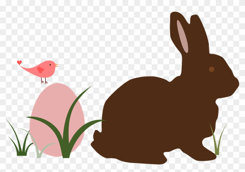 Grass Bird Easter Egg Bunny Png Image - Rabbit Silhouette Clipart #405790