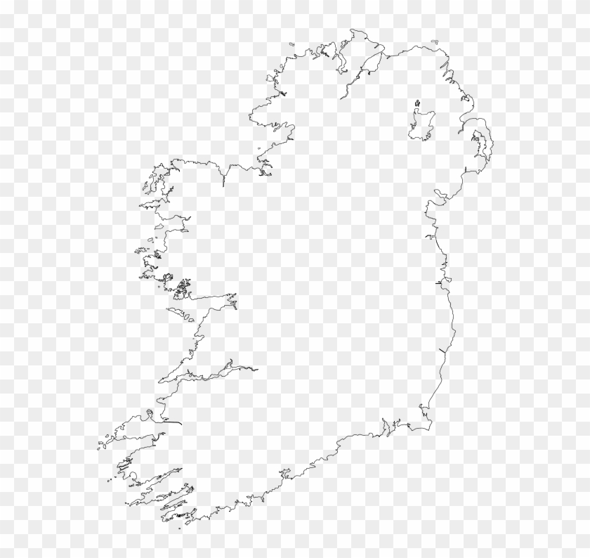 Ireland Outline Detailed - Map Of Ireland Plain Clipart #406383
