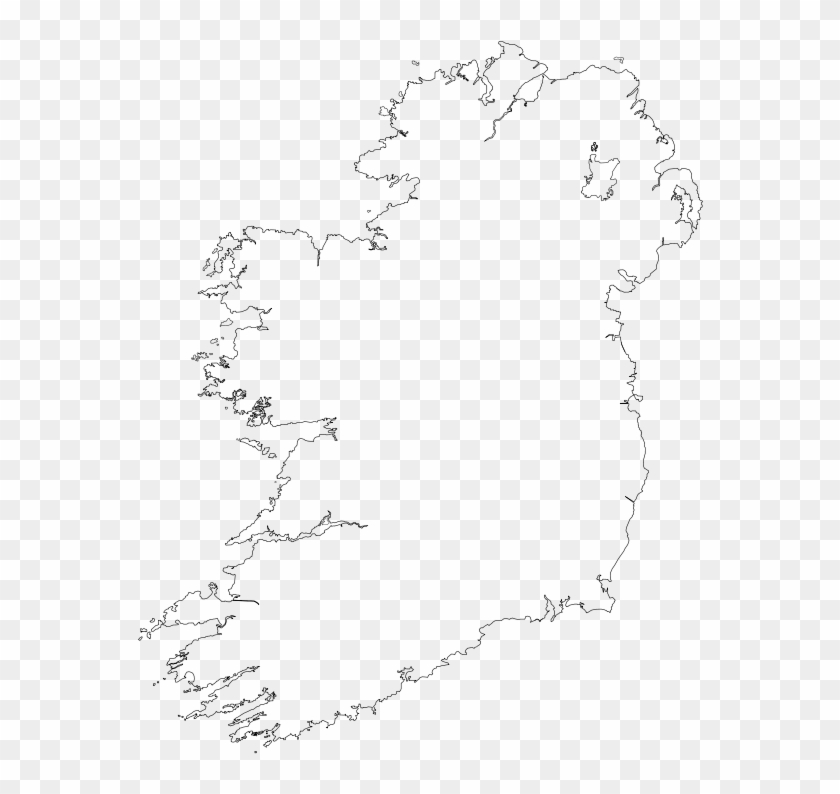 Ireland Outline Detailed - Map Of Ireland Plain Clipart
