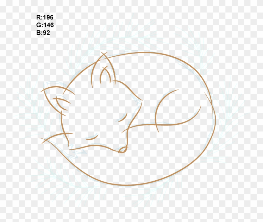 Sleeping Fox Drawing Outline - Sleeping Fox Outline Drawing Clipart