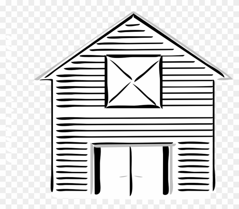 Barn Outline Free Vector Graphic Barn High White Front - Farm Clip Art - Png Download #406624