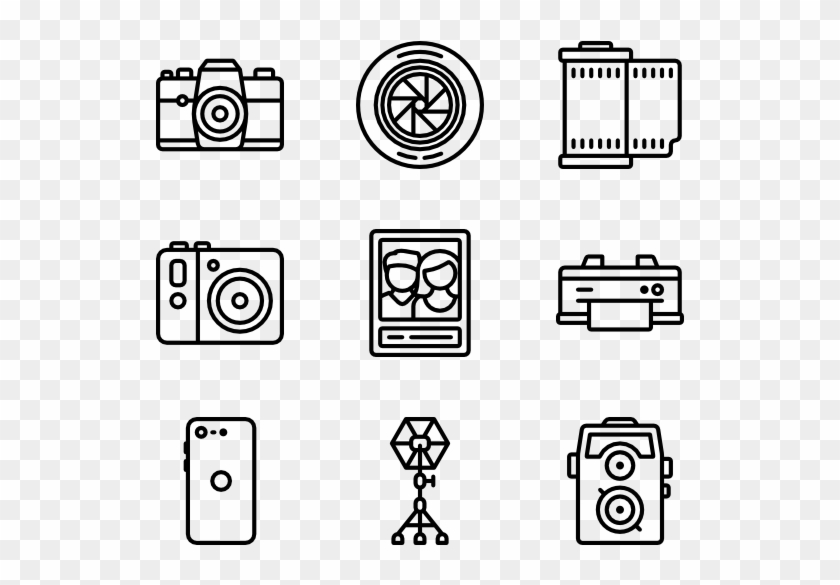 Camera And Accesories - Line Icon Camera Clipart #407995