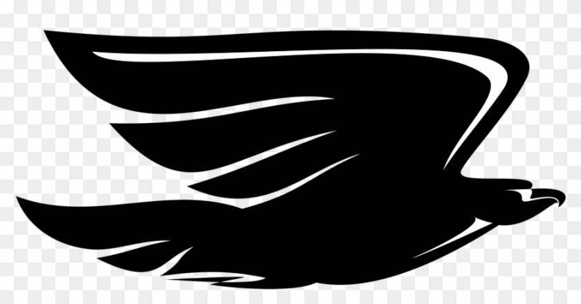 Eagle, Profile, Black, Silhouette, Vector, Decorative - Aguia Preto E Branco Clipart #408178