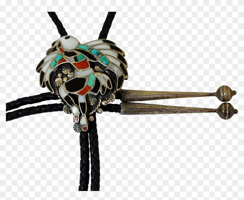Vintage Zuni Bolo Tie Eagle Dancer John Lucio - Insect Clipart #408674