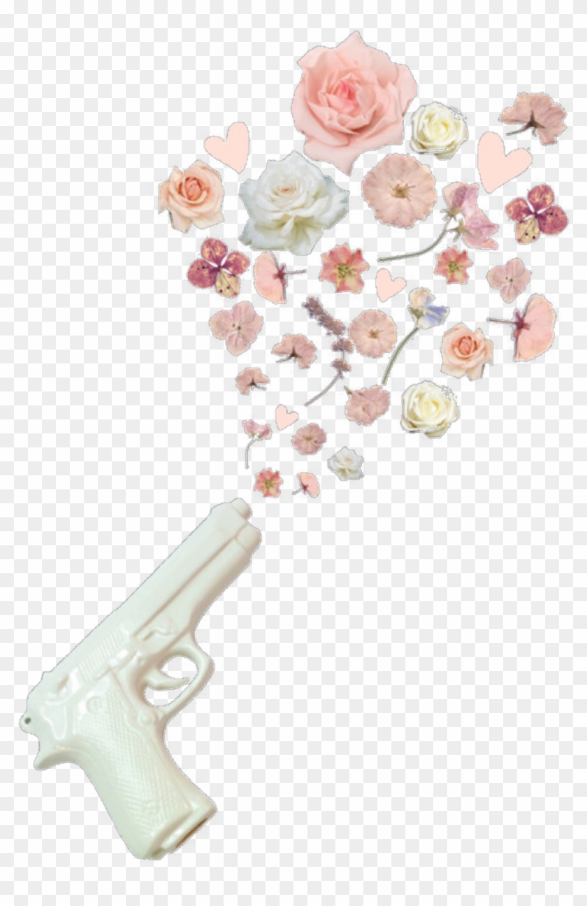 White Gun Flowers Pink Cream Polyvore Moodboard Filler - R Flowers Tumblr Png Clipart