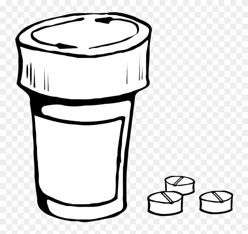 Pills And Bottle Clip Art Download - Draw A Pill Bottle - Png Download #409210