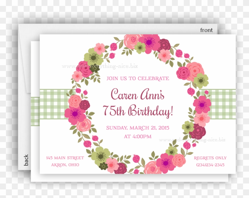 Flower Wreath Party Party Invitation • Baby Shower - Por Esta Niña Oraba Clipart #409813