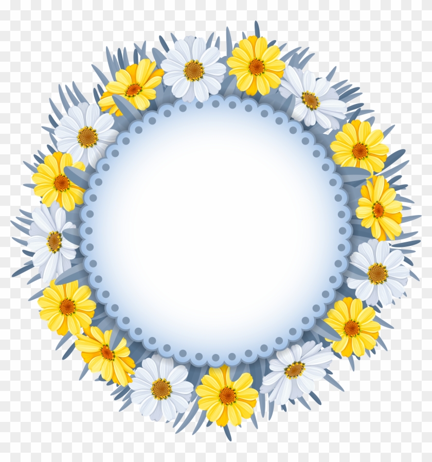 Clip Art Freeuse Library Chamomile Drawing Wreath - Png Download #409877