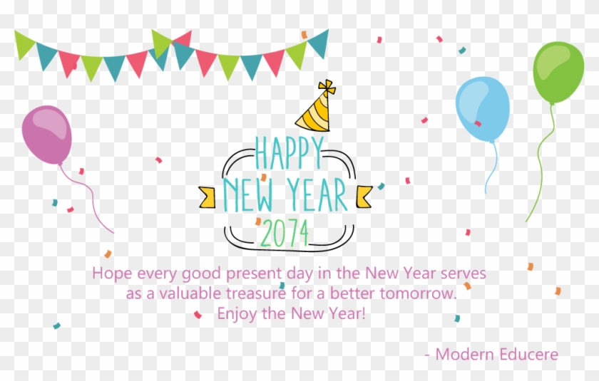 Happy New Year 2074 - Graphic Design Clipart #409878