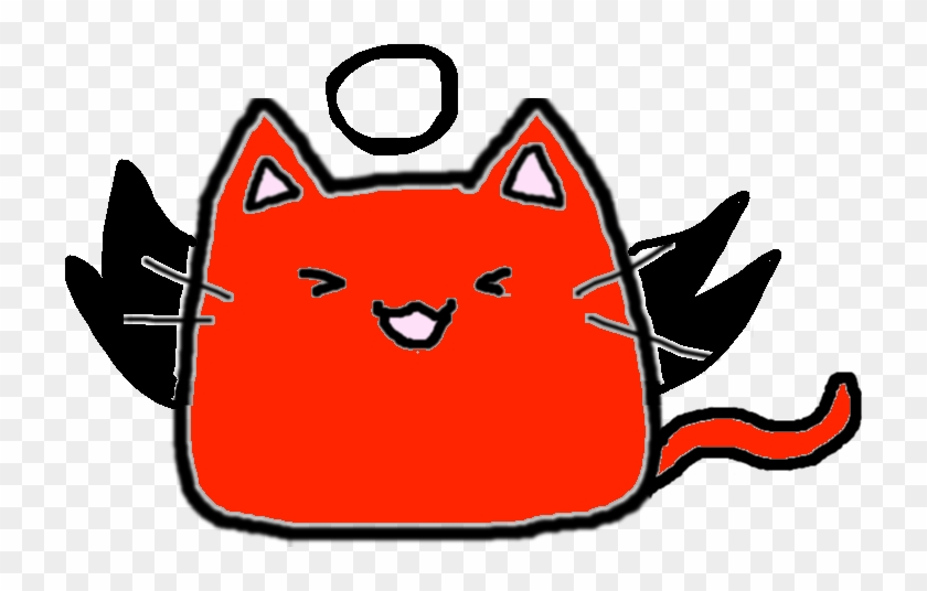 Happy Angel Devil - Cat Clipart #4000646