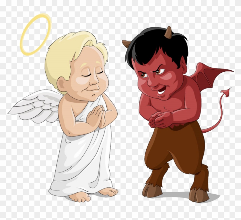 #mq #devil #angel #good #bad - Baby Angel And Baby Devil Clipart