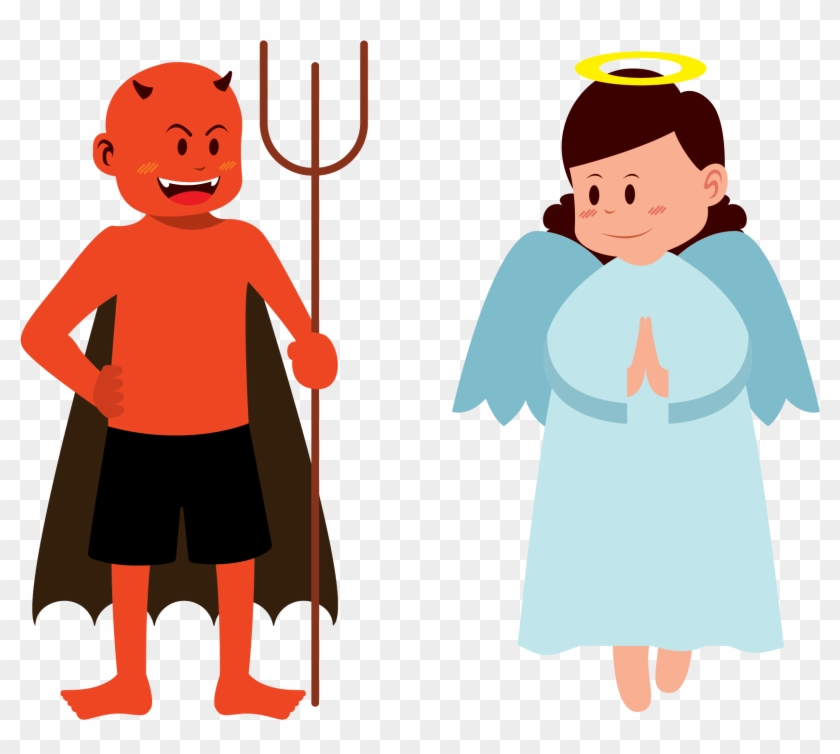The Angels And Evils Of Small Business In Modern World - Cartoon Clipart