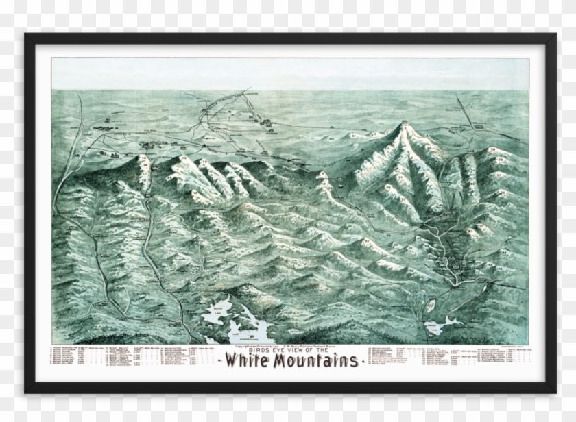 White Mountains New Hampshire Peaks Map Clipart #4001277