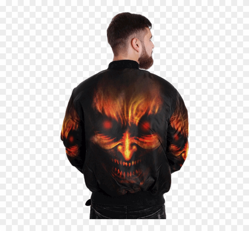 Com Devil, Angel Skull Over Print Jacket %tag - Jacket Clipart