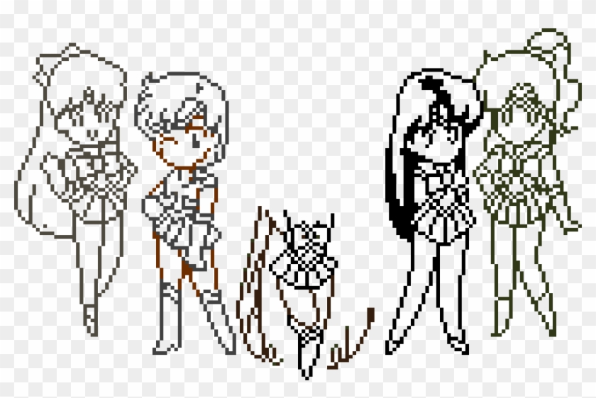 Sailor Moon Characters - Sailor Moon Face Pixel Art Clipart