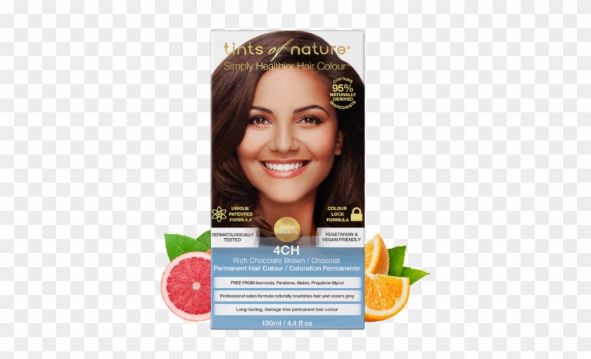 4ch Rich Chocolate Brown Permanent Hair Dye - Tints Of Nature 4n Clipart #4002539