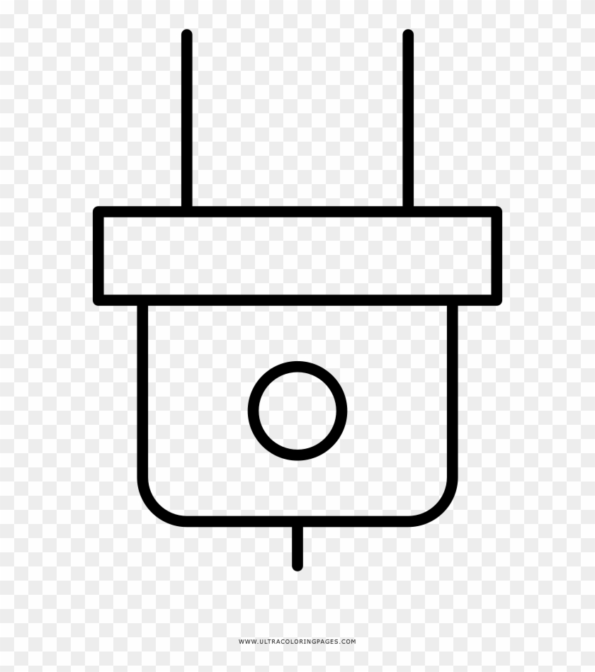 Power Plug Coloring Page - Line Art Clipart