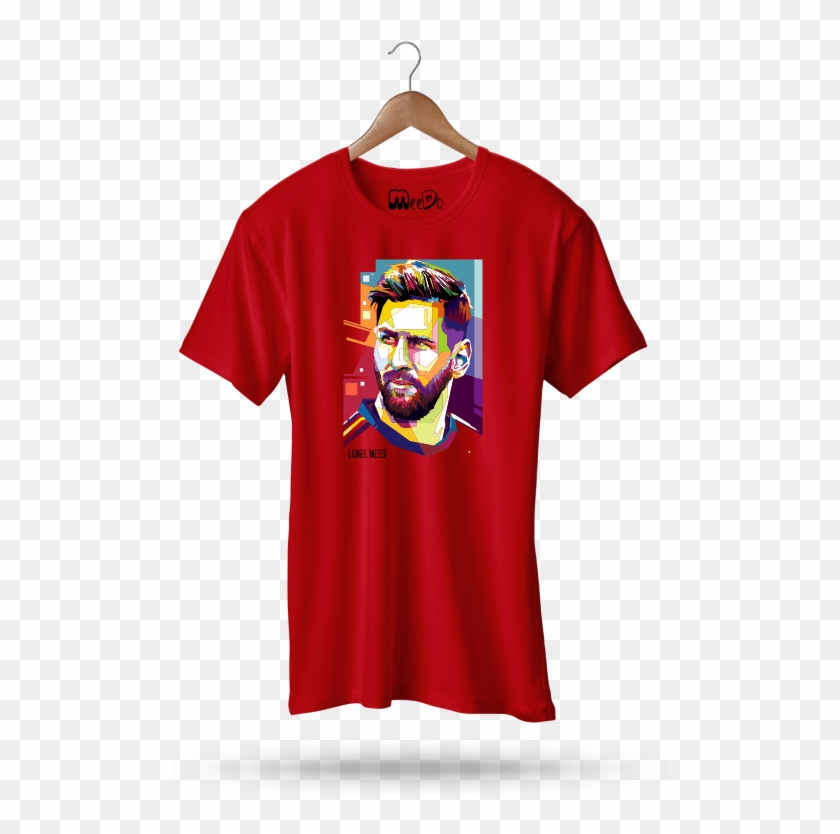 Picture Of Messi Graphic Printed T Shirt - Home Malone Shirt Clipart #4004947