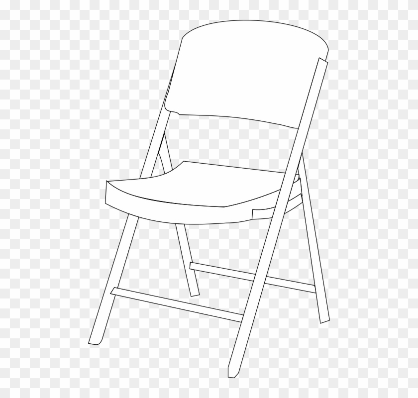 Chair Furniture Steel Folding Foldable Portable - White Chair Vector Png Clipart #4004959