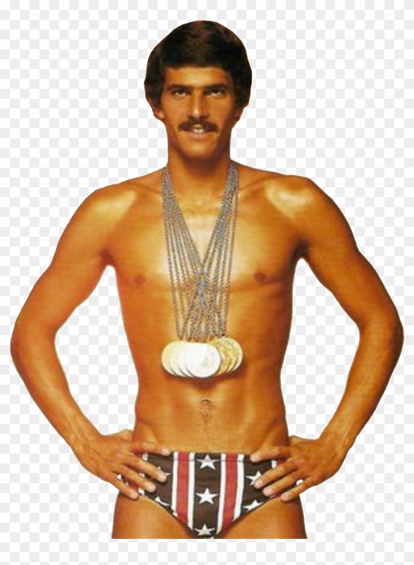Personswimmer Mark Spitz With Olympic Medals - Mark Spitz Olympic Record Clipart