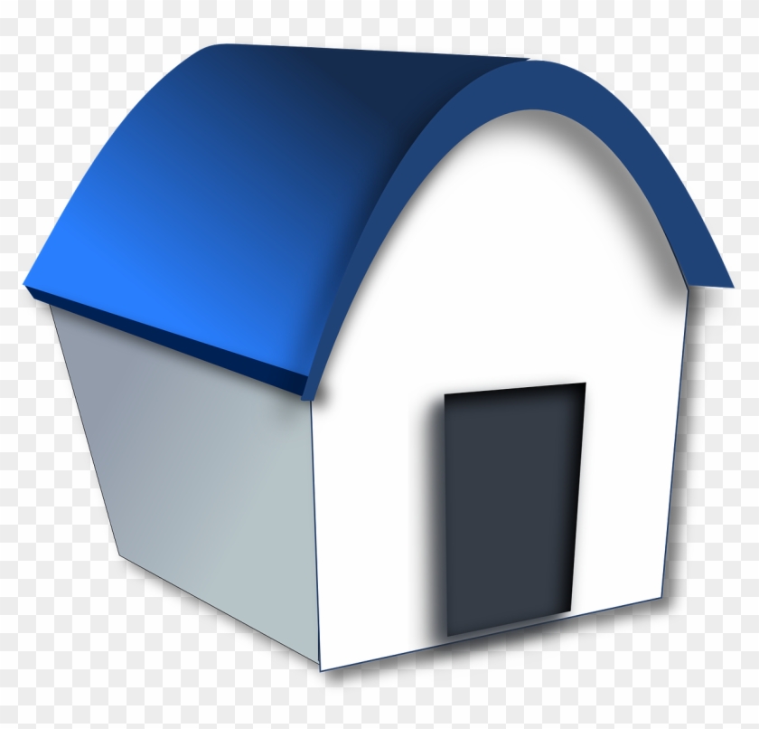 House Home Building Cartoon Funny Simple Blue Clipart #4006913