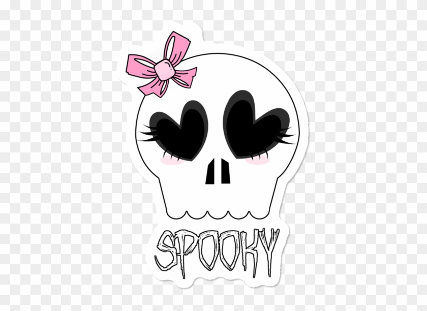 Spooky Cutie Skull Sticker - Skull Clipart #4007521