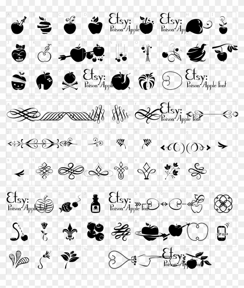 Poison Apple - Calligraphy Clipart #4007976