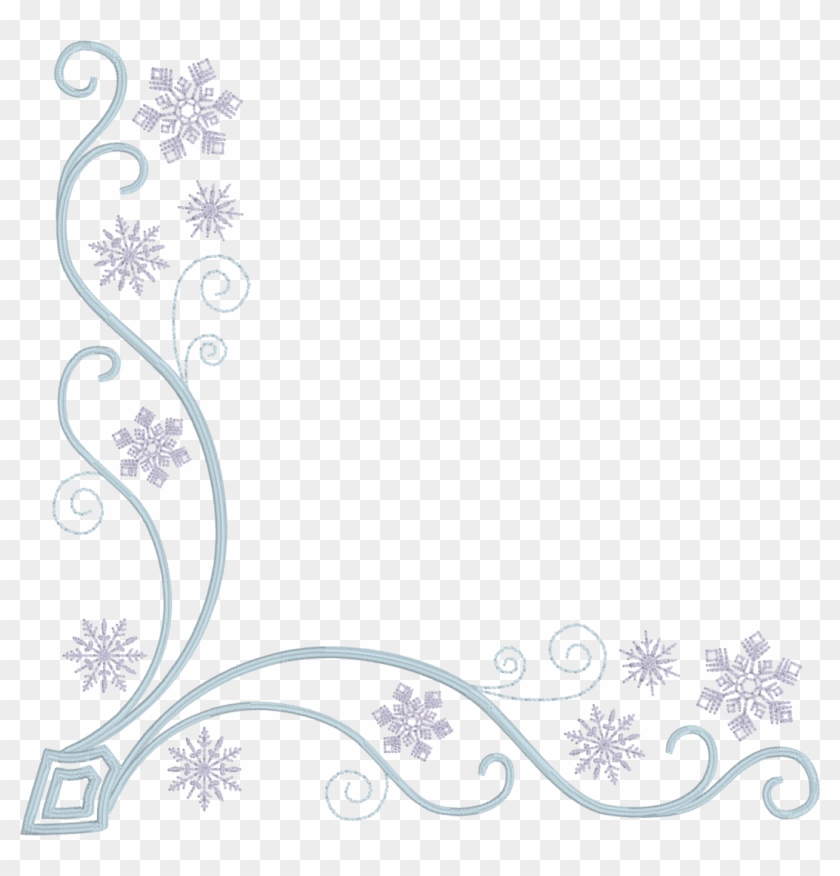 Snowflake Pearl Needles - Snowflake Corner Png Clipart