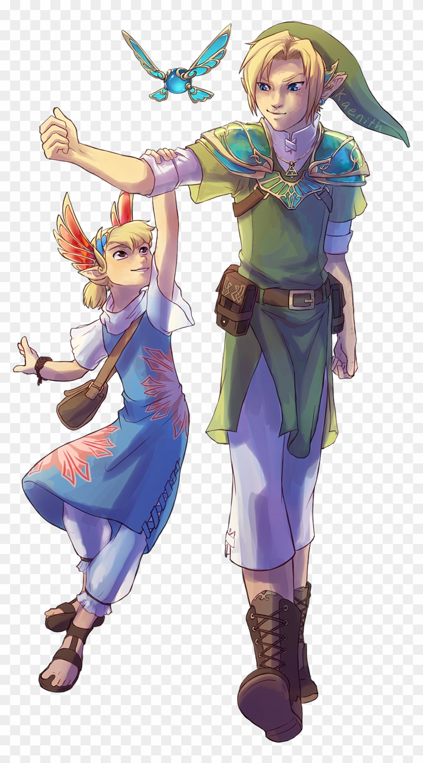 Link, Aryll, And Navi My First Attempt At A Solarpunk - Legend Of Zelda Aryll Clipart #4008350