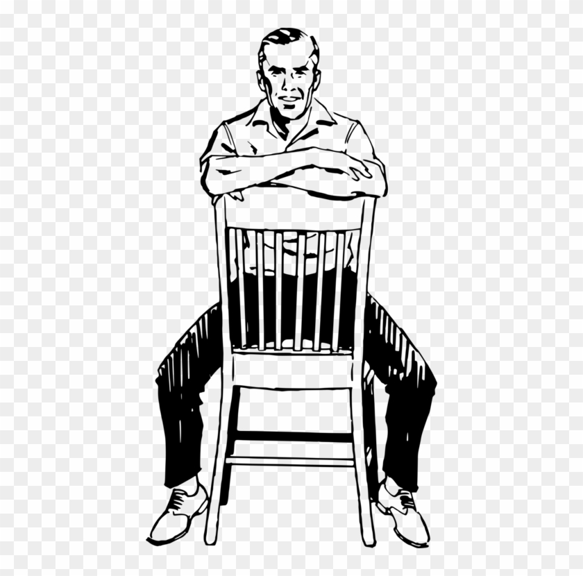 Chair Computer Icons Furniture Seat Encapsulated Postscript - Guy Sitting In Chair Drawing Clipart #4008904